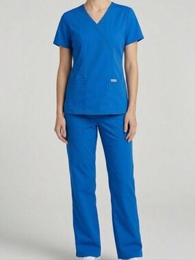 Grey's Anatomy Royal Blue Scrub Top & Pants Set